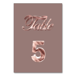 Elegante Chic Rose Gold Party Gäste Tischnummer 5