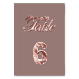 Elegante Chic Rose Gold Party Gäste Tischnummer 6
