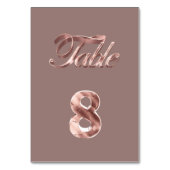 Elegante Chic Rose Gold Party Gäste Tischnummer 8 (Rückseite)