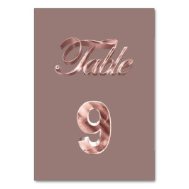 Elegante Chic Rose Gold Party Gäste Tischnummer 9
