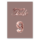 Elegante Chic Rose Gold Party Gäste Tischnummer 9 (Vorderseite)