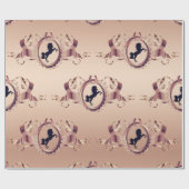 Elegante Chic Rose Gold Reitschiff Wappen Geschenkpapier (Flach)