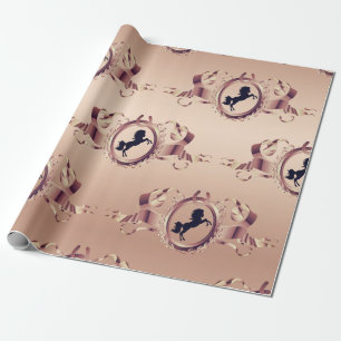 Elegante Chic Rose Gold Reitschiff Wappen Geschenkpapier