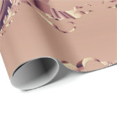 Elegante Chic Rose Gold Reitschiff Wappen Geschenkpapier (Rolleneckpunkt)