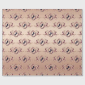 Elegante Chic Rose Gold Reitschiff Wappen Geschenkpapier (Flach)