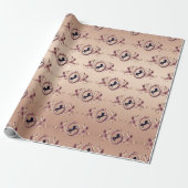 Elegante Chic Rose Gold Reitschiff Wappen Geschenkpapier (Ungerollt)