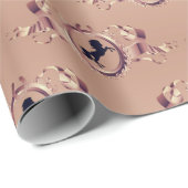 Elegante Chic Rose Gold Reitschiff Wappen Geschenkpapier (Rolleneckpunkt)