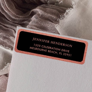 Elegante Chic Rose Gold Rosa Rücksendeadresse