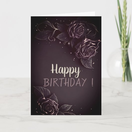Elegante Chic Rose Gothic Geburtstag Karte (Vorderseite)