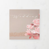 Elegante Chic Rose Hochzeit Dreifach Gefaltete Einladung (Cover)