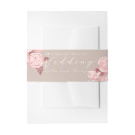 Elegante Chic Rose Hochzeit Einladungsbanderole