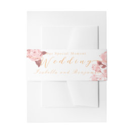 Elegante Chic Rose Hochzeit Einladungsbanderole
