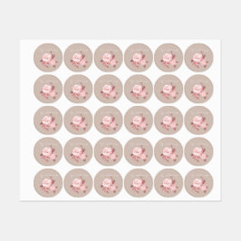 Elegante Chic Rose Hochzeit Etiketten