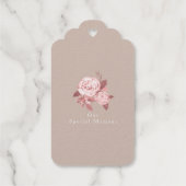 Elegante Chic Rose Hochzeit Geschenkanhänger (Rückseite)