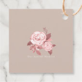 Elegante Chic Rose Hochzeit Geschenkanhänger (Rückseite)