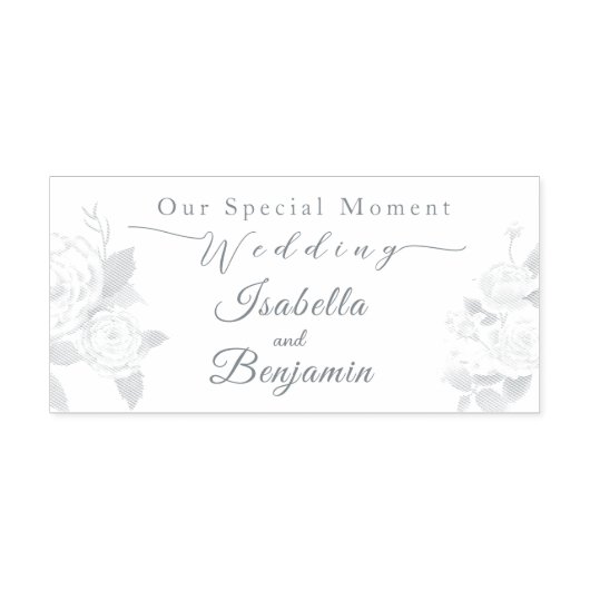Elegante Chic Rose Hochzeit Permastempel (Design)