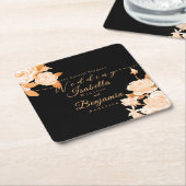 Elegante Chic Rose Hochzeit Rechteckiger Pappuntersetzer (angewinkelt)