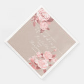 Elegante Chic Rose Hochzeit Serviette (Ecke)