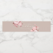 Elegante Chic Rose Hochzeit Wasserflaschenetikett (Einzelnes Label)