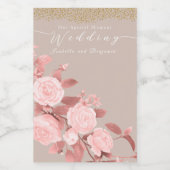 Elegante Chic Rose Hochzeit Weinetikett (Einzelnes Label)