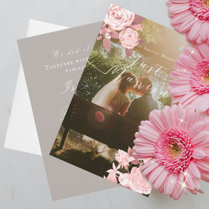 Elegante Chic Rose Hochzeitserklärung Dankeskarte