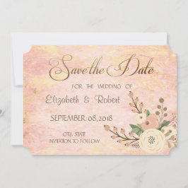 Elegante Chic Rose Marble Floral Save the Date