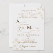 Elegante Chic Rose Monogram Black Bride Parent Einladung (Rückseite)
