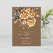 Elegante Chic-Rose | Romantische Engagement Einladung (Stehend Vorderseite)