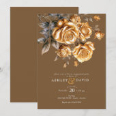 Elegante Chic-Rose | Romantische Engagement Einladung (Vorne/Hinten)