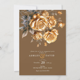 Elegante Chic-Rose | Romantische Engagement Einladung