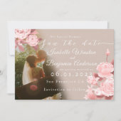 Elegante Chic Rose Save the Date Karte (Vorderseite)