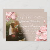 Elegante Chic Rose Save the Date Karte (Vorne/Hinten)