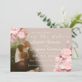 Elegante Chic Rose Save the Date Karte (Stehend Vorderseite)