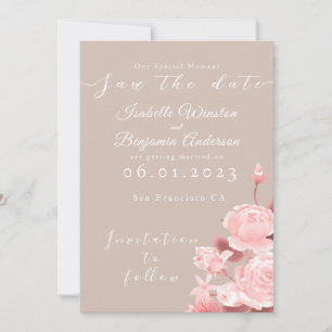 Elegante Chic Rose Save the Date Karte