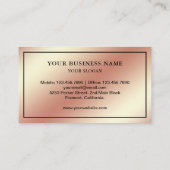 Elegante Chic Rose Visitenkarte (Rückseite)