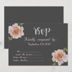 Elegante Chic Rosen Floral RSVP Einladung