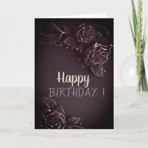 Elegante Chic Rosen Gothic Geburtstag Karte