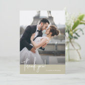 Elegante Chic Sage Green Wedding Dankeskarte (Stehend Vorderseite)