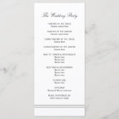 Elegante Chic Schwarz-weiß Monogram Wedding Progra Programm (Rückseite)