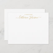 Elegante Chic Script Calligraphy A Note from Gold Mitteilungskarte (Vorne/Hinten)