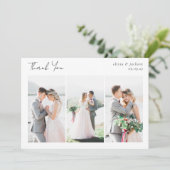Elegante Chic Script Foto Collage Wedding Karte (Stehend Vorderseite)