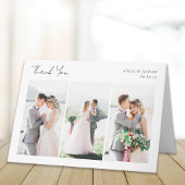 Elegante Chic Script Foto Collage Wedding Karte