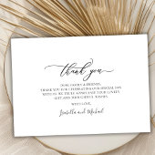 Elegante Chic Script Foto Hochzeit Dankeschön-Kart Dankeskarte