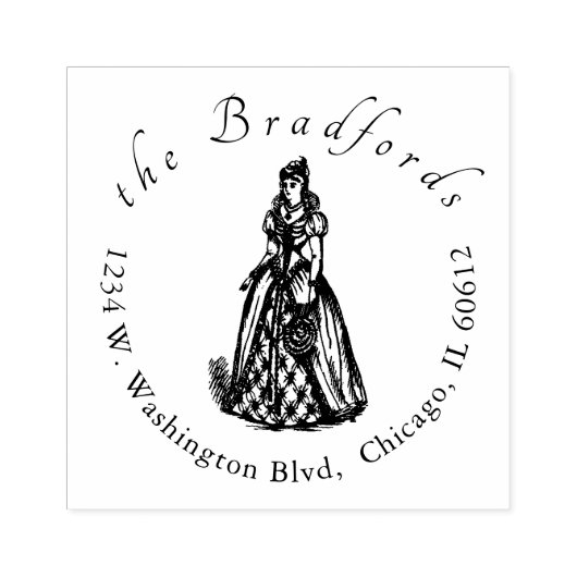 Elegante Chic Script Hochzeiten Name Rücksendeadre Gummistempel (Prägung)