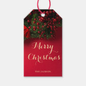 Elegante Chic Script Typografie Rote Weihnachten Geschenkanhänger (Vorderseite)