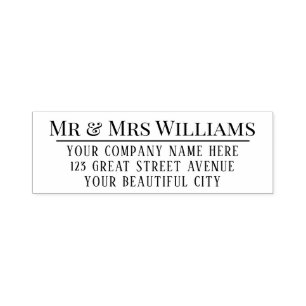 Elegante Chic Serif Hochzeit-Rücksendeadresse Permastempel
