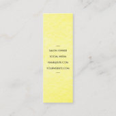 Elegante Chic Shears Comb Gelbe Grungy Textur Mini Visitenkarte (Rückseite)