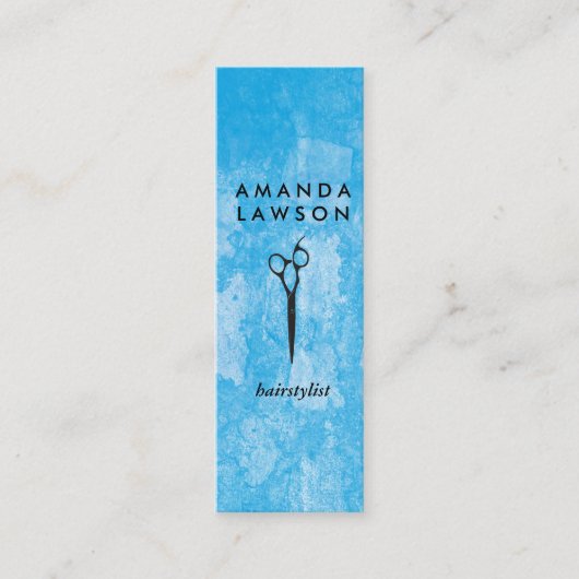 Elegante Chic Shears Comb Grungy Texture Mini Visitenkarte (Vorderseite)