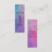 Elegante Chic Shears Comb Wasserfarbe Mini Visitenkarte (Vorne/Hinten)