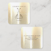 Elegante Chic Shinny, Imitate Gold, Glitterie, Kle Quadratische Visitenkarte (Vorne/Hinten)